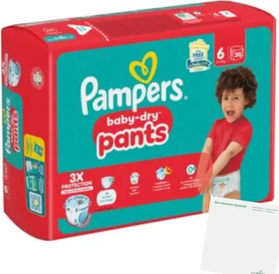 Produktbild von Pampers Baby Dry Pants Gr.6 13-19kg Extra Large (20St Packung) + usy Block