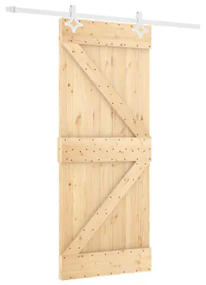 Obrázok produktu pre vidaXL Posuvné dvere v prírodnej a bielej farbe, 80 x 210 cm, masívne borovicové drevo