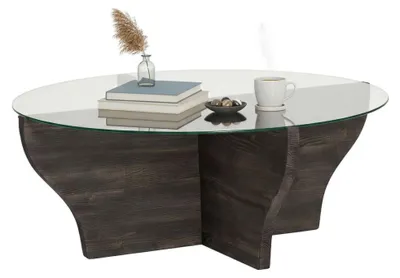 Produktbild von Califfi - Couchtisch, 92x92x36h cm, Schwarz Antrazit, mit Zeitungsablage