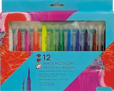 Image de Pastels d'aquarelle 12 couleurs