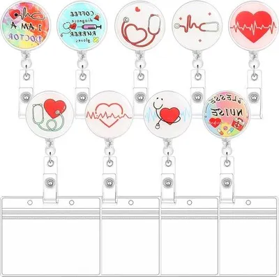 Produktbild von Krankenpfleger Badgehalter Set 9 teleskopisch