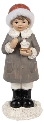 Immagine prodotto di Clayre & Eef Figura Bambino 14 cm Poliresina grigia