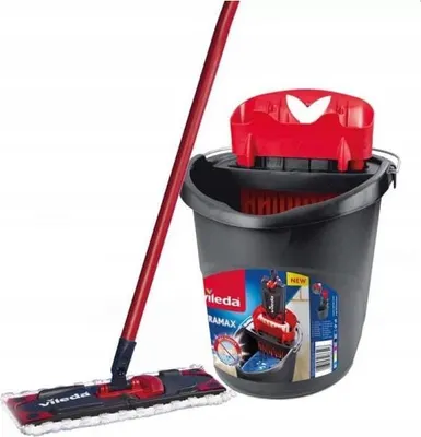 Obrázok produktu pre Vileda Ultramax XL Box, laminát, Dlaždice, Drevo, Suché a mokré, Mikrovlákno, Čierna, Červená