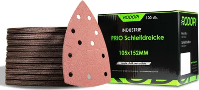 Produktbild von RODOPI 100x Industrie Schleifdreiecke Schleifen 105x152mm Körnung 240