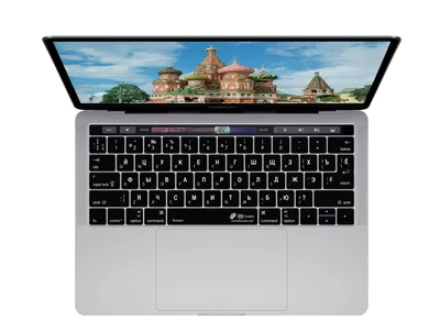 Zdjęcie produktu dla Pokrowiec na klawiaturę Russian Black do MacBooka Pro 13"/15" od 2016 r