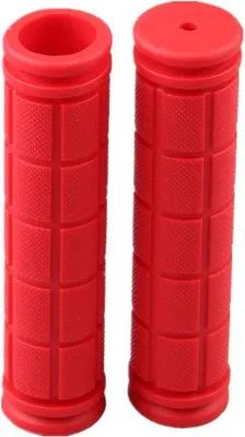 Image de Poignées de vélo universelles Jumadas 20 à 22 mm. - Universelles - Professionnelles - Extra grip - Faciles à monter - Antidérapantes - Robustes - Rouge caoutchouc - Parfaites pour le VTT et le cyclisme !