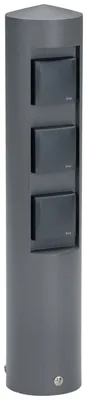 Produktbild von Albert Steckdosensäule, 3-fach, silber