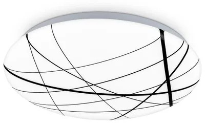 Produktbild von LED Deckenleuchte 12W Lampe Neutralweißes Licht Linien Design Weiß-Schwarz 28cm