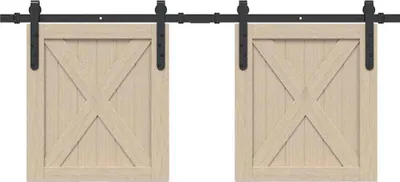 Produktbild von vidaXL Schiebetürbeschlag Set für Schranktüren 122 cm Kohlenstoffstahl