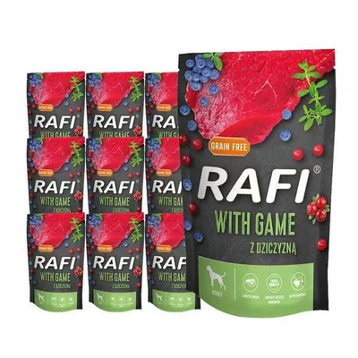 Produktbild von RAFI Nassfutter für Hunde mit Wild, Beutel 10x500 g, Set aus 10 Beuteln, Wild, Dolina Noteci |  Hundefutter Hunde-Nassfutter