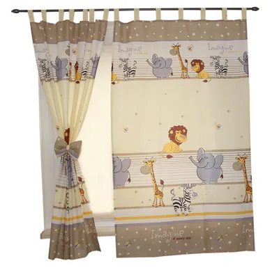 Obrázok produktu pre Detské závesy TupTam s mašľami, sada 2 ks, farba: Imagine Beige, rozmery: cca 155 x 95 cm