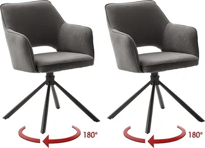 Produktbild von Armlehnstuhl >LUZON< (2-er Set) in Anthrazit - 61x85x61 (BxHxT)