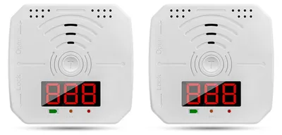 Immagine prodotto di 2 confezioni di rilevatori di monossido di carbonio, rilevatore portatile di CO con display digitale LCD, allarme acustico e luminoso per casa, cucina, ristorante, hotel, ufficio, alimentato a batterie – batterie NON incluse nella confezione