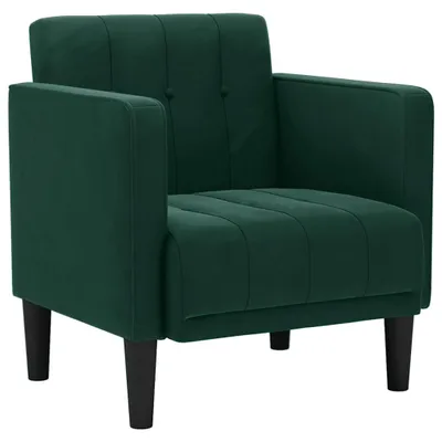 Immagine prodotto di vidaXL Poltrona con braccioli verde scuro 53 cm in velluto