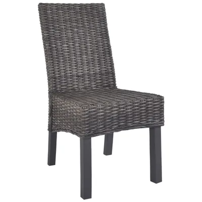 Image de vidaXL Chaises de salle à manger 4 pcs. Marron Kubu rotin et bois de manguier
