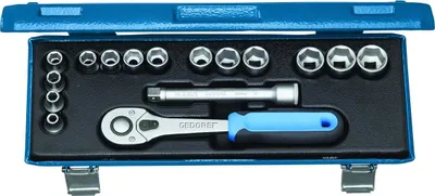 Produktbild von GEDORE 30 JMU-10 Steckschlüssel-Satz 3/8" 16-teilig 6-kant 6-19 mm, 2682885