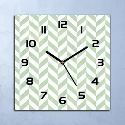 Produktbild von Wanduhr Echt-Glas-Küchenuhr Fischgrätenmuster Quarz Lautlos 30x30 Deko Bilder