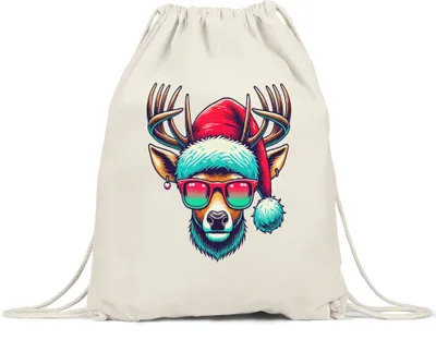 Produktbild von Rentier Weihnachten Turnbeutel Brille Lustig Christmas Xmas