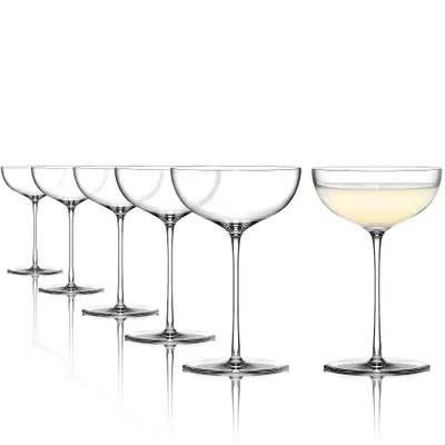 Produktbild von Stölzle Lausitz Kyoto Nick and Nora Glas 6er-Set I 190ml Cocktailschalen ideal für Martini oder Manhattan I Nach unten spitz zulaufende Cocktailgläser
