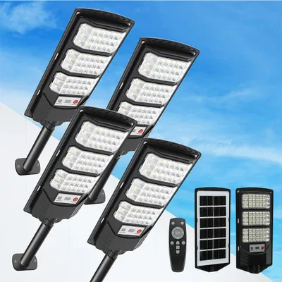 4 Solar-Lampen 500 W LED mit Bewegungsmelder, IP66