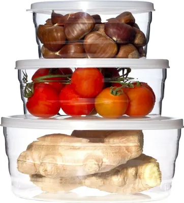 Immagine prodotto di Set di ciotole per microonde Centric, 3 pezzi con coperchio in plastica