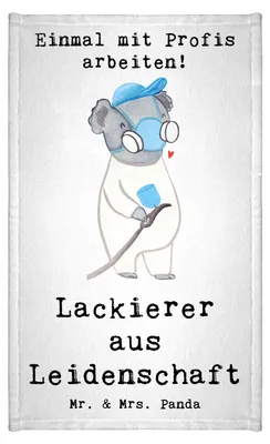 Produktbild von Mr. & Mrs. Panda Handtuch Lackierer Leidenschaft - Weiß - Geschenk, Witzig, gäste wc, baumwolle, Ausbildung, Lustig, Spruch, Gästetuch, Frotteehandtuch, Klein