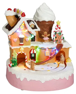 Produktbild von Weihnachtsdekoration Lebkuchenhaus mit LED-Lichtern, batteriebetrieben, 18,5 x 17,5 x 20,5 cm