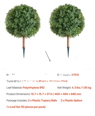Obrázok produktu pre Umelý topiary strom, odolný voči poveternostným vplyvom, realistický vzhľad, 27 palcov