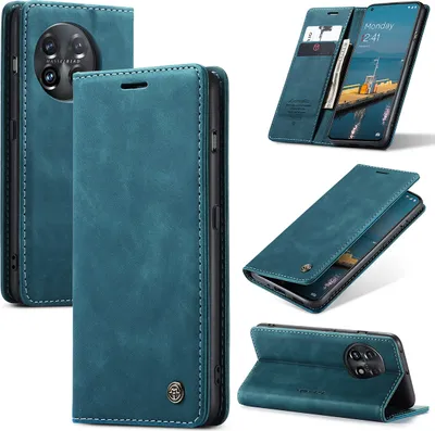 Immagine prodotto di Custodia OnePlus 11, Custodia retrò in Finto cuoio con funzione stand per OnePlus 11 Blu