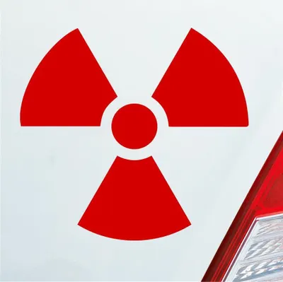 Produktbild von Auto Aufkleber Atom Radioaktivität Atomkraft Nuklear 10x10 cm Rot Sticker Heckscheibenaufkleber