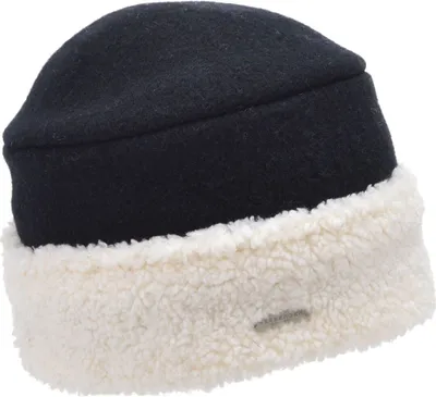 Seeberger Walk Toque mit Teddy Webpelz in schwarz