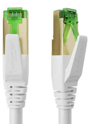 Produktbild von KabelDirekt – Cat-7-Netzwerkkabel – 0,25m – 10 Gigabit, RJ45, Weiß