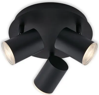 Produktbild von LED Badleuchte Spotleuchte 3xGU10 IP44 5 W schwarz Metall-Kunststoff Briloner