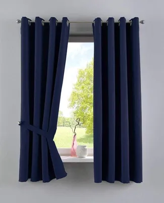 Productafbeelding van Azomor® Blauwe verduisteringsgordijn met oogjes, voor geluidsisolatie en UV-bescherming