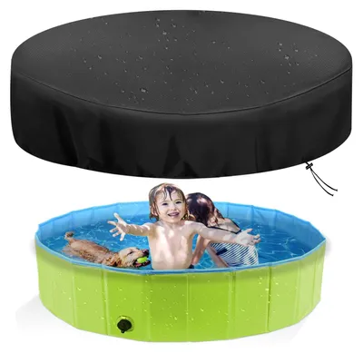 Productafbeelding van Afdekzeil voor Hondenzwembad - 160 cm Rond, Waterdicht en UV-bestendig