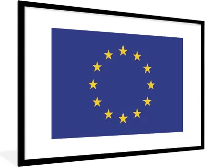 Produktbild von MuchoWow® MuchoWow® Gerahmtes Poster Flagge - Europäische Flagge 90x60 cm - Poster mit zchwarzem Bilderrahmen - Wanddekoration - Fotos