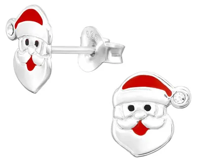 Produktbild von Ohrstecker Weihnachtsmann: 925 Silber Ohrringe Weihnachten