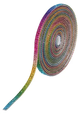 Strassband selbstklebend 2-reihig 0,45 cm x 2,74 m Regenbogen