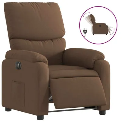 Immagine prodotto di vidaXL Poltrona relax elettrica in tessuto marrone