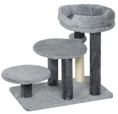 Productafbeelding van PawHut kattenladder, 3-traps huisdierenladder met bed, hondentrap