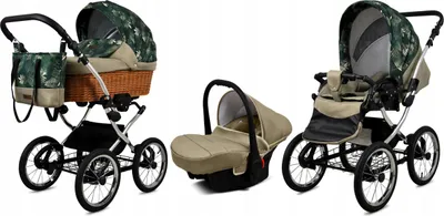 Produktbild von Babylux® Classic Exclusive | 3in1 Kinderwagen Set | Fern Leaf | Kombikinderwagen | Kinderwagense