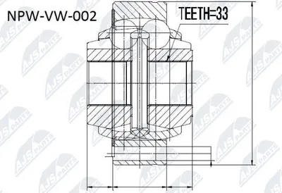 Produktbild von NTY Gelenksatz Antriebswelle Vorne Links Vorne Rechts Hinten Links Hinten Rechts für VW Golf VII Schrägheck (5G1, BQ1, BE1, BE2) NPW-VW-002