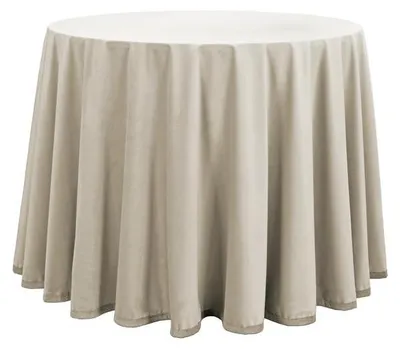Tafelloper aus Samt, 100 cm, rund, naturfarben