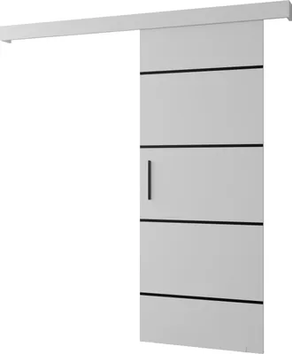 Produktbild von MEBLE KRYSPOL  Schiebetürsystem SALWADOR 4 mit Schienenabdeckung, Einbautüren, 90x204cm, Weiß