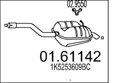 Produktbild von MTS 01.61142 Endschalldämpfer für VW Golf VI Variant (AJ5) Auspuff