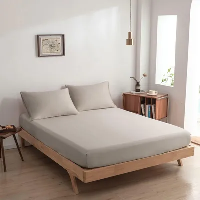 Immagine prodotto di Lenzuolo con angoli per materasso, modello topper, premium, 180x210 cm – color taupe chiaro