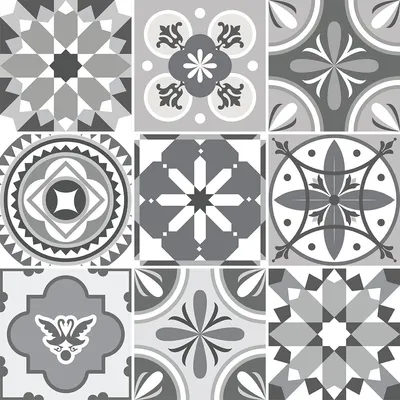 Image de Autocollants décoratifs pour carrelage de cuisine et de salle de bain – 9 autocollants Azulejos Amaury – 9 autocollants de 10 x 10 cm