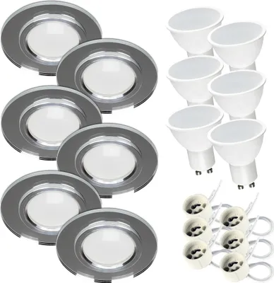 Produktbild von LED Einbaustrahler 230V Flach 7W Bad Einbauleuchten Deckenspots Deckenstrahler, Kaltweiß 6000K Einbauspots für Badezimmer Küche Wohnzimmer