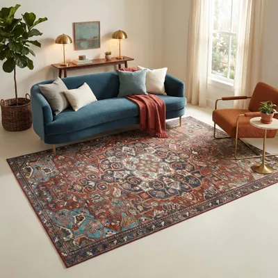 Produktbild von TAPISO ISPAHAN Orientteppich Waschbar Kurzflor 180 x 250 cm