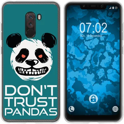 Produktbild von PhoneNatic Case kompatibel mit Xiaomi Pocophone F1 Silikon-Hülle Crazy Animals Panda M2